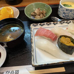 ひら田 - 上寿司定食＝1300円 税込
            ※仕入れによって値段変わります