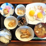 レストラン　都 - 朝定食(ハムエッグ) 700円