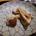 富小路 やま岸 - 白甘鯛と松茸蒸し焼き、丹波栗の白和え