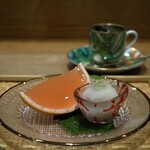 祇園 にし - グレープフルーツゼリーと梨のシャーベット