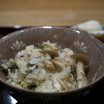 祇園 にし - 子持ち鮎と松茸ときのこのご飯