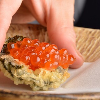必食◆海苔いくらカナッペ♪種類豊富な天ぷらをご堪能あれ