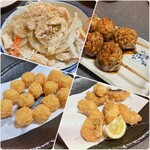 Santori - チーズ揚げ・鶏皮ポン酢・つくね・蛸唐揚げ