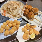 燦鶏 - チーズ揚げ・鶏皮ポン酢・つくね・蛸唐揚げ