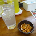 ラーメン 八海山 - 「レモンサワー」（400円）とお通し