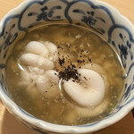 鮨 あらい - ハシリの真鱈の白子。この出汁餡と芝海老のチャンク何抜群にウンマイ