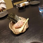 旬魚旬菜まるとび - 健ちゃんからの差し入れコースが始まる前になめろういただきました！