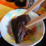 お食事処 河童 - 日替わりワンコインランチ・塩秋さけ定食　５００円（税込）の野菜の煮物のアップ【２０２２年１０月】