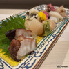 Obanzai Ichiyoshi - 蛸､帆立貝柱､鱧､白烏賊､京都牛の造りの盛合せ