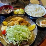 ます栄食堂 - カキフライ定食750円