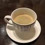 レ リーサ 笑顔 - セットのホットコーヒー。わかりにくいですが、大きめカップでの提供なので、量もたっぷり。