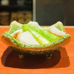 一富士 - ◆アスパラガと新玉葱の炒め物で口直し。