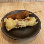 串の幸 - 串カツとちくわの天ぷら