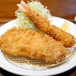 あげ福 - 上ロース2600円+天然海老フライ750円