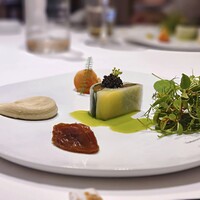 JINBO MINAMI AOYAMA - 信州サーモン  じゃがいも  大根  葱  青大豆  テリーヌ