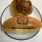 Kome Yori Panda Niki Bakery&Cafe - 厳選2個。パンダのパンダ。コッペパンダ（イチゴジャム）160円。あんぱんだ(こしあん)  200円。