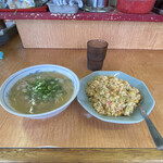 安全ラーメン - ラーメン@550+半焼きめし@410