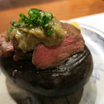 お宿　のし湯 - 焼き物：和牛の蕗味噌焼き　熊本赤牛・蕗味噌