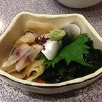 魚佐 - 酢の物（コハダ、ミル貝、鯵）