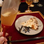 坊千代 - ワタリガニとズッキーニのピザ