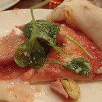 伊酒リア - 「モンタデッラハムと水牛のモッツアレラのピッツア」（1,800円）