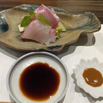 割烹 清風 - お造り（鯛とブリ）