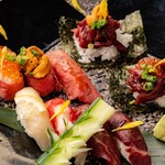 Assortment of 9 pieces of meat Sushi
