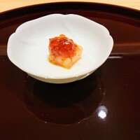 鮨 おび乃 - 甘海老と味醂粕に漬けたイクラ