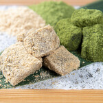 銀座 福禄寿 - 黒糖本わらび餅と抹茶本わらび餅