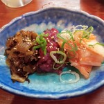 Okonomiyaki Teppanyaki Hinaya - おつまみ3種盛り