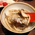 鈴田式 - 薪焼きした松茸の餡掛けご飯