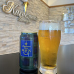 Karuizawa buruwarii karuizawa koujou - プレミアムクリア（生ビール）と、お土産の伊勢丹柄限定缶