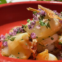 味あら井 - 大分産伊勢海老炙り、福岡藍島産赤雲丹とばちこ