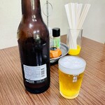 Shoujikiya - 瓶ビールはアサヒスーパードライの大便
                        高級清酒 乾杯のグラス