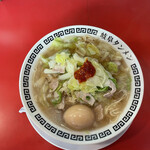 岐阜タンメン - 半チャンセット 1000円（ + 肉増量 130円
             + 野菜増量 130円 + 味玉 130円 + 魚粉 110円）
            タンメンアップ