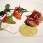 オーグードゥジュール ヌーヴェルエール - リ・ド・ヴォーのキャラメリゼ　シードルビネガーソースと共に