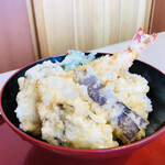 Sagami - 大海老と牡蠣天丼と麺 1591円 (期間限定)