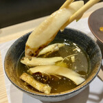 清湯醤油 ほし乃 - 鱧と松茸のつけそば@2,000円