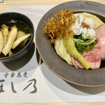 清湯醤油 ほし乃 - 鱧と松茸のつけそば@2,000円