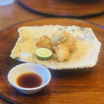 柚木元 - 松茸フライ、特製ウスターソース