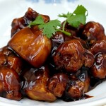 Black vinegar sweet and sour pork set meal with yam