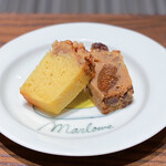 マーロウ ブラザーズコーヒー - 本日のパウンドケーキ（くるみケーキ・ラムミックスケーキの2種盛り）