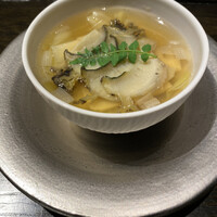 眞善美 - 黒鮑　筍　春キャベツ　干し肉のスープ
