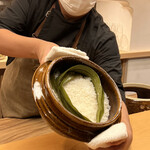 美会 - カレーのお米が炊き上がりました