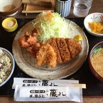 Tonkatsu Fujiyoshi - 選べるランチ（ロースカツ・鶏の唐揚げ・キスフライ）　1243円