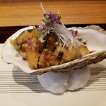祇園 にし - 北海道の真牡蠣の天婦羅。