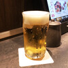 韓の台所 別邸 - 生ビール300円。お店に入ったら、まずはアルコール消毒が必要ということで。良心的なお値段でした