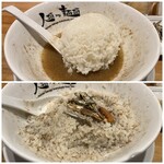 人類みな麺類 - 【再訪】らーめん骨の煮干しスープにライスいれてみた