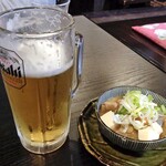 田之助 - 生ビール（３口飲みました）＆ お通し