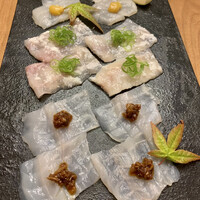 ふぐ懐石 garden - 炙りふぐ三種　　